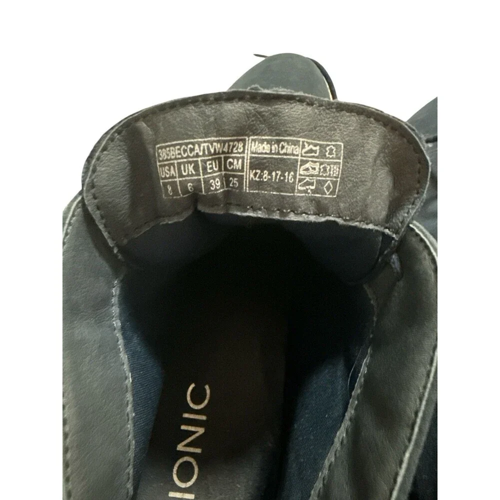 Vionic Becca Navy Suede Lace Up Wedge Ankle Booties Women’s Size 8